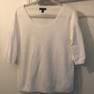 J.Crew White 3/4 Bell Sleeve Sweater Cotton XS